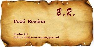 Bodó Roxána névjegykártya